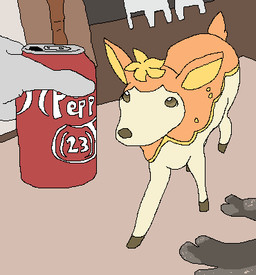 ambiguous_gender feral flower flower_on_head looking_at_viewer markings multicolored_body orange_body plant solo spots spotted_body tan_body yellow_flower yellow_inner_ear richard_roe dr_pepper nintendo pokemon autumn_deerling deerling generation_5_pokemon pokemon_(species) low_res