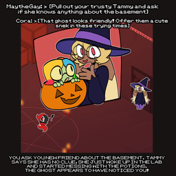 anthro candle clothing exclamation_point eyewear female glasses group hat haunted_house headgear headwear holidays occult_symbol pentagram pumpkin_basket summoning_circle symbol text trio wearing_glasses witch_costume witch_hat corruptedcryptid halloween nintendo pokemon penny_(corruptedcryptid) duskull ekans generation_1_pokemon generation_3_pokemon generation_4_pokemon lopunny pokemon_(species) shiny_pokemon 1:1 animated animated_webp english_text hi_res trans_(lore) trans_woman_(lore)