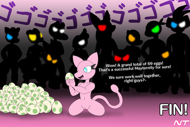 anthro blue_eyes dialogue egg egg_pile eyelashes female genitals glowing glowing_eyes green_eyes group heterochromia holding_egg holding_object kneeling male menacing_silhouette onomatopoeia open_mouth orange_eyes pink_body pokemorph red_eyes silhouette silhouetted_body sound_effects text vulva white_eyes yellow_eyes ninjatreecko mayternity mayternity_2025 nintendo pokemon aki_waihana aurora_ledekova basil_ajagar blaze_ignatius dredge_claymore ember_fuegez esmeralda_hiedra fan_character fern_shinamori jasmine_ajagar spark_elektra zane_aurastar alolan_form alolan_vulpix buizel bulbasaur charmander generation_1_pokemon generation_3_pokemon generation_4_pokemon generation_5_pokemon generation_7_pokemon growlithe krokorok legendary_pokemon lucario mew_(pokemon) pikachu pokemon_(species) regional_form_(pokemon) snivy treecko 3:2 english_text hi_res