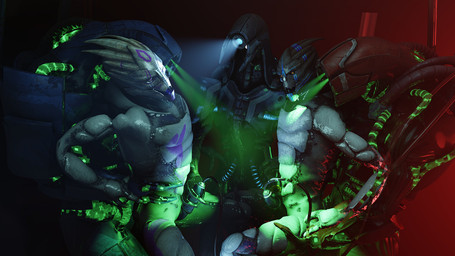 bdsm bondage bound cybernetics erection genitals group machine male milking_machine penile penis penis_milking science ralic_turman bioware electronic_arts mass_effect alien cyborg geth robot turian 2018 3d_(artwork) digital_media_(artwork)