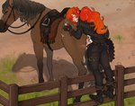 bestiality bodily_fluids clothed clothed_sex clothing cum cum_in_pussy cum_inside duo female female_on_human female_penetrated feral foreskin genital_fluids genitals male male/female male_on_feral male_penetrating male_penetrating_female penetration penis saddle sex morguebuddy genshin_impact mihoyo diluc_ragnvindr equid equine horse human mammal hi_res