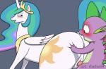 2016 anus big_butt blush butt caluriri dominant dominant_female dragon duo equid equine erection feathered_wings feathers female female_penetrated feral friendship_is_magic genitals hasbro horn interspecies male male/female male_penetrating male_penetrating_female mammal my_little_pony mythological_creature mythological_equine mythological_scalie mythology penetration penile penile_penetration penis penis_in_pussy princess_celestia_(mlp) pussy scalie sex spike_(mlp) vaginal vaginal_penetration white_body white_feathers winged_unicorn wings