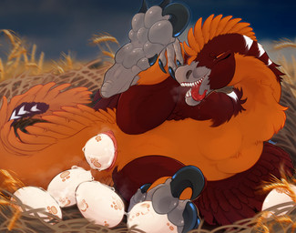 animal_genitalia belly big_belly bodily_fluids butt claws cloaca egg egg_from_cloaca feathered_tail feathers feet female feral fur genitals legs_up licking nest orange_body oviposition pink_cloaca pregnant pregnant_female pregnant_feral presenting presenting_cloaca presenting_hindquarters quadruped simple_background solo spread_legs spreading tail teeth toes tongue tongue_out owishka deinonychus dinosaur dromaeosaurid prehistoric_species reptile saurischian scalie theropod hi_res