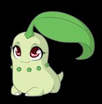 female feral glistening glistening_eyes green_body green_tail lying mouth_closed on_front red_eyes simple_background solo tail transparent_background milk-jug nintendo pokemon chikorita generation_2_pokemon pokemon_(species) alpha_channel