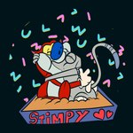 black_background duo eyes_closed hug kissing litter_box male male/male simple_background wrapped_arms r4c00n catscratch nickelodeon ren_and_stimpy stimpy_j._cat waffle_aliquis domestic_cat felid feline felis mammal 1:1 absurd_res hi_res