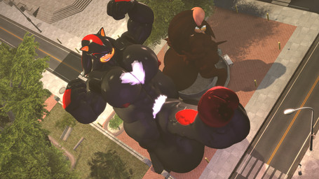 anthro balls big_balls big_butt big_muscles big_pecs big_penis bodily_fluids butt chest_fur city duo erection fist flexing flexing_bicep genitals holding_penis huge_balls huge_muscles huge_pecs huge_penis hyper hyper_balls hyper_genitalia hyper_muscles hyper_pecs hyper_penis larger_male looking_at_viewer looking_up macro male muscular muscular_male nude one_eye_closed pecs penis penis_size_difference pubes sharp_teeth size_difference smaller_male smug_grin standing sweat teeth thick_thighs angelic_endowment sega sonic_the_hedgehog_(series) fan_character shadow_the_hedgehog trial_the_echidna echidna eulipotyphlan hedgehog mammal monotreme 16:9 3d_(artwork) digital_media_(artwork) hi_res widescreen