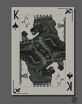 anthro armor card card_template clothed clothing green_eyes grey_background headgear heart_symbol helmet king king_of_spades male playing_card playing_card_template ring royalty simple_background solo spades_(suit) suit_symbol symmetry symmetry_(rotational) teeth wolfdawg canid canine canis mammal wolf 2017 digital_media_(artwork)