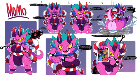 4_fingers angry anthro biceps big_breasts big_butt bracelet breasts butt claws clothed clothing club_(weapon) death_by_snu_snu dialogue eye_scar facesitting facial_scar female fingers hair hand_on_hip holding_object holding_weapon horn huge_butt jewelry kanabō looking_at_viewer melee_weapon muscular muscular_anthro muscular_female open_mouth pink_body red_eyes scar shortstack shortstack_female simple_background sitting sitting_on_another solo spiked_bracelet spikes teal_hair text thick_thighs vein veiny_muscles weapon weapon_on_shoulder wide_hips yellow_sclera cyberlord1109 momo_(cyberlord1109) kobold reptile scalie 2021 absurd_res comic digital_media_(artwork) english_text hi_res shaded