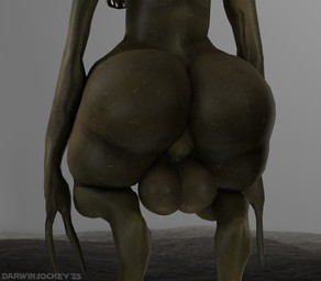 2_fingers backsack balls big_balls big_butt blurred_background blurred_character blurred_face bodily_fluids brown_body brown_skin butt casual_exposure casual_nudity dialogue dirt fingers fog foggy_background genitals gun huge_balls huge_butt male muscular muscular_butt muscular_thighs nude ranged_weapon rear_view rifle solo standing sweat sweatdrop sweaty_balls sweaty_body sweaty_butt sweaty_genitalia sweaty_legs sweaty_thighs teeth text thick_thighs weapon wide_hips darwinthejockey humanoid vortigaunt 3d_(artwork) digital_media_(artwork) hi_res signature source_filmmaker_(artwork)