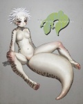 2012 5_toes arm_support barefoot big_tail black_eyes blush body_markings breasts curious cute detailed female grey_background hair hi_res hindpaw human_feet lizard looking_at_viewer markings naturally_censored navel no_nipples nude paws plain_background pose reptile scalie short_hair sitting solo spread_legs spreading synecdoche tail_between_legs texture_background thick_tail toes tokage_modoki white_body white_hair white_skin young
Rating: Questionable
Score: 9
User: Loc0
Date: June 04, 2013