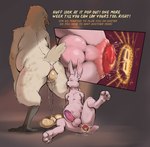 anal_tugging animal_genitalia anthro blocked_egg cloaca duo egg female genitals holidays lock_symbol male male/female oviposition text nib-roc easter easter_bunny avian bird chicken galliform gallus_(genus) lagomorph leporid mammal phasianid rabbit english_text hi_res