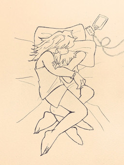 ambiguous_gender anthro barefoot bed cellphone clock clothed clothing cuddling duo electronics eyes_closed feet female female/ambiguous freckled_face freckles furniture hair hug human_on_anthro interspecies long_hair lying messy_hair phone pillow size_difference sleeping smartphone tablet watch 88boil99 deltarune undertale_(series) kris_dreemurr susie_(deltarune) human mammal reptile scalie 2018 3:4 hi_res monochrome traditional_media_(artwork)