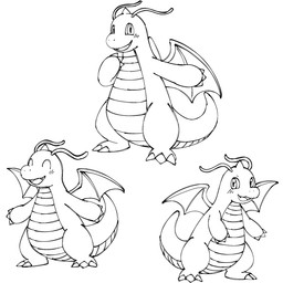 ambiguous_gender antennae_(anatomy) back_wings blush claws eyes_closed fangs feral multiple_poses pose smile solo teeth wings noye nintendo pokemon dragonite generation_1_pokemon pokemon_(species) 1:1 2025 black_and_white digital_drawing_(artwork) digital_media_(artwork) hi_res line_art monochrome multiple_images