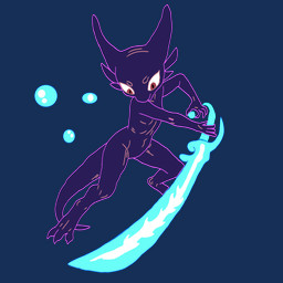 ambiguous_gender anthro melee_weapon purple_body solo standing sword tail tapering_tail weapon 0x0001 kobold scalie 1:1 absurd_res alpha_channel hi_res