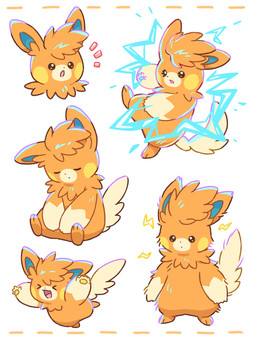 ambiguous_gender anthro brown_eyes electricity emanata eyes_closed fur hair happy looking_at_viewer open_mouth orange_body orange_fur orange_hair paws simple_background solo tongue nekogyo122 nintendo pokemon generation_9_pokemon pawmot pokemon_(species) 2024 3:4 absurd_res hi_res