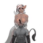 abs anthro big_breasts blue_eyes blush bodily_fluids boob_hat breasts chest_tuft choker clothing collar drooling duo female fur huge_breasts jewelry larger_female legwear male male/female necklace saliva size_difference sleeves smaller_male smug stockings thick_thighs tuft wide_hips wings nsilverdraws asian_mythology european_mythology friendship_is_magic greek_mythology hasbro my_little_pony mythology patreon fan_character melody_breeze mythos_vangaurd_(ignis1163) animal_humanoid avian equid equine horse humanoid hybrid mammal mythological_avian mythological_creature mythological_equine pegasus pony