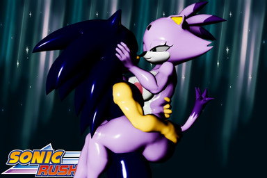 anthro big_breasts blue_body breasts carrying_another carrying_partner carrying_position duo female male male/female purple_body smile smiling_at_another smiling_at_partner sonaze mmdinngdonng sega sonic_the_hedgehog_(series) blaze_the_cat sonic_the_hedgehog domestic_cat eulipotyphlan felid feline felis hedgehog mammal 3:2 3d_(artwork) digital_media_(artwork) hi_res