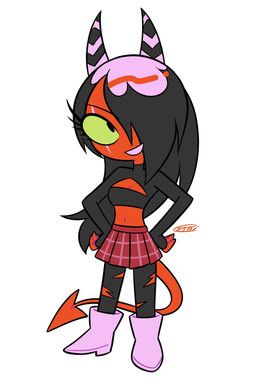 bottomwear clothed clothing female legwear not_furry simple_background skirt solo spade_tail tail tights torn_clothing torn_legwear torn_tights white_background enaic31 hellaverse helluva_boss sallie_may_(helluva_boss) demon demon_humanoid humanoid imp hi_res trans_(lore) trans_woman_(lore)