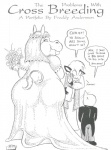 1999 anthro big_butt black_and_white butt clothing common_hippopotamus dress english_text eulipotyphlan female fredrik_k_t_andersson group hi_res hippopotamid humor interspecies looking_back male mammal mole_(animal) monochrome prejudice simple_background size_difference tail text wedding wedding_dress white_background