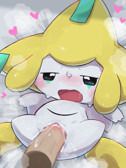 blush bodily_fluids chibi duo erection female female_focus female_humanoid feral genitals heart_symbol humanoid_focus humanoid_genitalia humanoid_vulva male male/female orgasm penetration penile penile_penetration penis_in_vagina sex_on_bed solo_focus sweat vaginal vaginal_penetration vulva young young_female badwingm game_freak nintendo pokemon generation_3_pokemon human humanoid jirachi legendary_pokemon mammal pokemon_(species) 3:4 hi_res