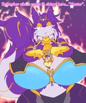accessory anthro big_breasts breasts crossed_arms duo eyewear eyewear_on_head female female/female fur fur_markings glasses glasses_on_head glowing glowing_eyes half-closed_eyes huge_breasts hyper hyper_breasts looking_down macro magic markings micro narrowed_eyes shrinking size_transformation transformation wide_hips knj_ex nintendo pokemon abby_(atrocityatwork) dana_(squishkid) buizel canid canine fox generation_4_pokemon genie mammal pokemon_(species) 5:6 hi_res