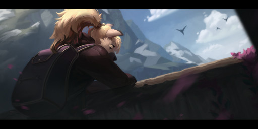 ambiguous_gender anthro biped blonde_hair clothed clothed_ambiguous clothed_anthro clothing cloud day hair hoodie mountain outside rear_view sky solo topwear o.z.y. canid canine mammal 2025 digital_drawing_(artwork) digital_media_(artwork) hi_res letterbox