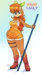anthro belt boots bottomwear bracelet breasts brown_body brown_fur clothing ear_piercing eyebrows eyelashes female footwear fur glistening glistening_body glistening_breasts hair hand_on_hip headgear headkerchief headwear high_heeled_boots high_heels jewelry kerchief legband long_hair navel orange_hair piercing shoes shorts smile solo tan_body tan_fur thick_thighs thighband wide_hips jamoart archie_comics one_piece sega sonic_the_hedgehog_(archie) sonic_the_hedgehog_(comics) sonic_the_hedgehog_(series) nami_(one_piece) sally_acorn chipmunk ground_squirrel mammal rodent sciurid 2024 hi_res