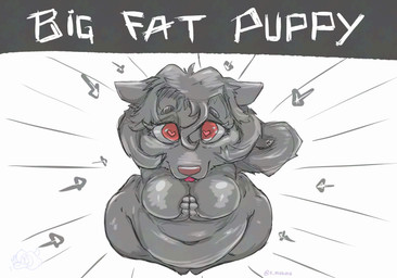 anthro belly big_belly big_breasts breasts female hair heart_eyes heart_symbol navel obese overweight paws red_eyes snout solo tail thick_thighs wide_hips e_milking amanda_fox canid canine canis mammal absurd_res hi_res sketch