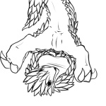 anthro anus ass_up biped bottomless claws clothed clothing curling_toes feet female genitals hindpaw lying on_back paws pussy solo spread_legs spreading tail tail_anus upside_down sildre mammal pangolin 1:1 2011 monochrome