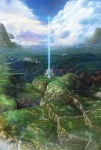 amazing_background cliff cloud crystal detailed_background fantasy forest grass high-angle_view horizon landscape monument mountain nature not_furry outside plant plateau river rock scenery scenery_porn sculpture sky spikes statue tower tree water waterfall wood zero_pictured yansun detailed