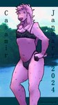 anthro bent_leg bikini bikini_bottom bikini_thong bikini_top black_clothing black_thong black_underwear blush blush_lines body_hair bulge clothed clothing cloud cloven_hooves crossdressing femboy floppy_ears fluffy frilly frilly_clothing frilly_underwear fur glistening hand_on_butt hands_behind_back happy_trail hooves leaning leaning_forward looking_at_viewer lop_ears male mouthless navel partially_clothed photo photo_background plant pose purple_body purple_fur reflection solo sparkles sparkling_eyes swimwear tail text thick_thighs thong tree two-piece_swimsuit underwear water water_reflection wide_hips yellow_eyes caimanresurgunt casamir bovid caprine goat mammal 2024 absurd_res digital_media_(artwork) digital_painting_(artwork) hi_res photography_(artwork) pinup shaded soft_shading