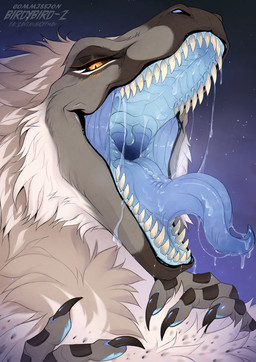 anthro aroused bodily_fluids cheek_tuft claws dominant dominant_anthro dominant_female dripping drooling drooling_tongue facial_tuft fangs feathers female fluffy fluffy_chest fur gaping_mouth looking_at_viewer mawplay mouth_shot multicolored_eyes neck_tuft open_mouth oral oral_invitation pupils safe_vore saliva saliva_drip saliva_on_tongue saliva_string sharp_teeth slimy_tongue slit_pupils solo teasing teasing_look teasing_viewer teasing_with_mouth teeth throat tongue tuft two_tone_eyes uvula wet santanahoffman dinosaur dromaeosaurid feathered_dinosaur feathered_scalie prehistoric_species reptile saurischian scalie theropod velociraptor portrait