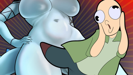abstract_background anthro arm_tattoo bald big_breasts blue_body blue_scales bottomwear breasts clothing curvy_figure denim denim_bottomwear denim_clothing duo female green_clothing green_jacket green_topwear hand_on_hip hand_on_own_hip jacket jeans light-skinned_male light_body light_skin long_tail male male/female nude nude_anthro nude_female pants scales spiked_tail spikes spikes_(anatomy) tail tattoo thick_thighs topwear voluptuous voluptuous_anthro voluptuous_female wide_hipped_anthro wide_hipped_female wide_hips albinefox cavemanon_studios goodbye_volcano_high ko_op_(game_developer) snoot_game anon_(snoot_game) nick_(gvh) baryonyx dinosaur human mammal prehistoric_species reptile saurischian scalie spinosaurid theropod 16:9 2025 digital_drawing_(artwork) digital_media_(artwork) hi_res widescreen
