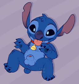 4_fingers 4_toes animal_genitalia balls blep blue_balls blue_body blue_claws blue_eyes blue_fur blue_nose blue_pawpads chest_tuft claws collar collar_only cute_fangs fangs feet fingers fur genitals head_tuft knee_tuft leg_tuft male notched_ear nude pattern_background pawpads penis penis_tip purple_background sheath simple_background small_tail smile solo striped_background tail teeth toes tongue tongue_out tuft spacegaylien disney lilo_and_stitch stitch_(lilo_and_stitch) alien experiment_(lilo_and_stitch) 2022 hi_res watermark