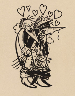 blindfold bodily_fluids bottomwear bottomwear_down clothed clothing duo genitals male male/male pants pants_down partially_clothed sweat sweatdrop vulva dueling-jester spy_vs_spy black_spy white_spy humanoid trans_(lore) trans_man_(lore)