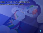 2012 bed blue_body blue_feathers blue_fur conditional_dnp cutie_mark english_text equid equine eyes_closed feathered_wings feathers female friendship_is_magic fur furniture hair hasbro japanese_text mammal multicolored_hair my_little_pony mythological_creature mythological_equine mythology night oze pegasus rainbow_dash_(mlp) rainbow_hair sleeping solo tail text wings