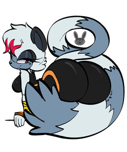 anthro big_butt black_bodysuit black_clothing black_eyes black_nose black_skinsuit bodysuit breasts butt clothing eyelashes female female_anthro fingerless_gloves gloves handwear head_tuft highlights_(coloring) long_tail looking_at_viewer looking_back looking_back_at_viewer markings possession rear_view red_highlights simple_background skinsuit smile solo striped_markings striped_tail stripes tail tail_markings tight_clothing tuft white_background reiki_arts idw_publishing sega sonic_the_hedgehog_(comics) sonic_the_hedgehog_(idw) sonic_the_hedgehog_(series) tangle_the_lemur zuya_(zuyiedzuya) lemur mammal primate ring-tailed_lemur strepsirrhine hi_res
