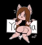 anthro big_butt blush blush_lines bodily_fluids breasts brown_eyes brown_hair butt chibi clothed clothing dipstick_tail ear_piercing ear_ring ear_stud exposed_butt eye_through_hair female flying_sweatdrops fur hair long_hair looking_at_viewer looking_back looking_back_at_viewer markings mole_on_hip moles nude panties panties_down partially_clothed piercing pink_body pink_fur pose rear_view ring_piercing shy simple_background solo sweat sweatdrop tail tail_markings topwear translucent translucent_hair transparent_background underwear underwear_down wristband j.fbelen happy_tree_friends fan_character jfbelen canid canine canis hybrid mammal wolf wolfdog absurd_res alpha_channel digital_media_(artwork) hi_res pinup