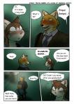 anthro blush brown_body brown_fur clothing dialogue duo fur male text whiskers maririn daisuke_yomo jinpei_shinooka canid canine domestic_cat felid feline felis fox mammal 2014 comic digital_media_(artwork) english_text hi_res translated