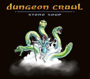 abstract_background ambiguous_gender clothing fangs fangs_bared flying holding_object holding_staff robe small_wings staff teeth text title_screen wings arbituhhh dungeon_crawl_stone_soup animal_humanoid avian avian_humanoid bird bird_humanoid chicken_humanoid galliform galliform_humanoid humanoid reptile scalie snake tengu_(dcss) english_text