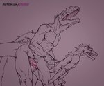2d_animation abdominal_bulge anal anal_penetration animated anthro anthro_on_anthro anthro_penetrated anthro_penetrating anthro_penetrating_anthro balls bent_over carcharodontosaurid dinosaur dromaeosaurid duo erection from_behind_position genitals klongi looking_pleasured male male/male male_penetrated male_penetrating male_penetrating_male mapusaurus muscular muscular_anthro muscular_male nude open_mouth penetration penis reptile scalie sex sharp_teeth size_difference slim_male smaller_penetrated snout teeth text theropod thrusting url
