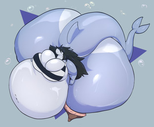 anthro belly big_belly big_butt big_tail bird's-eye_view bodily_fluids bottomless bubble butt clothed clothing female hair high-angle_view huge_belly huge_butt huge_hips hyper hyper_belly hyper_butt hyper_hips long_hair morbidly_obese morbidly_obese_anthro multicolored_body obese obese_anthro overweight overweight_anthro solo sweat tail thick_thighs two_tone_body wide_hips xytora cordelia_(xytora) fish marine shark 2025 hi_res