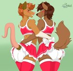 anthro bedroom_eyes biped blue_eyes bottomwear bow_ribbon brown_body brown_eyes brown_fur brown_hair brown_markings butt cheerleader cheerleader_outfit chin_tuft clean_diaper clothed clothing crop_top crossdressing diaper duo facial_hair facial_tuft femboy footwear fur gradient_background grin hair interspecies legwear looking_at_viewer male male/male male_anthro markings mature_male narrowed_eyes notched_ear orange_body orange_fur orange_hair raised_tail rear_view seductive shirt simple_background skirt smile socks standing tail thigh_highs thigh_socks topwear tuft upskirt wearing_diaper white_body white_fur white_markings yellow_sclera zer0rebel4 discord_(app) telegram thomas_ii_(zer0rebel4) timothy_(zer0rebel4) american_opossum canid canine canis mammal marsupial werecanid werecanine werecreature wolf absurd_res hi_res