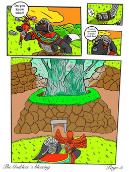 anthro black_body black_fur dialogue fantasy forest fur grey_hair hair male plant red_body text tree tribal yellow_eyes european_mythology greek_mythology mythology arboj_(garrus368) avian canid canine mammal mythological_avian mythological_bird mythological_creature mythological_firebird phoenix wiffen_(specie) 3:4 comic english_text