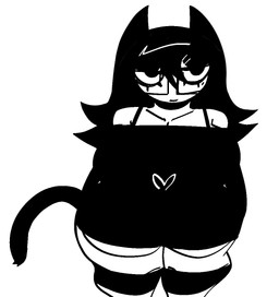 anthro black_clothing black_ears black_tail clothed clothed_female clothing collarbone eyewear female front_view glasses heart_symbol legwear mouth_closed narrowed_eyes pattern_clothing pattern_legwear pattern_thigh_highs rectangular_glasses simple_background solo striped_clothing striped_legwear striped_thigh_highs stripes tail thigh_highs wearing_glasses white_background white_body xarop77 domestic_cat felid feline felis mammal 2025 digital_drawing_(artwork) digital_media_(artwork) monochrome portrait three-quarter_portrait