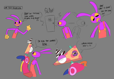 4_fingers anthro bedroom_eyes black_text closing_door clothing door duo eye_contact fingers fist gloves hammerspace handwear heart_symbol looking_around looking_at_another looking_down looking_pleasured male motion_blur motion_lines mouthless narrowed_eyes onomatopoeia seductive slam sound_effects speech_bubble text time_skip yellow_clothing yellow_gloves yellow_handwear yellow_sclera karnthud glitch_productions the_amazing_digital_circus bazooble_(tadc) jax_(tadc) humanoid lagomorph leporid living_toy mammal rabbit 2026 absurd_res english_text hi_res nonbinary_(lore)