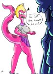 angry anthro bottomwear butt clothing dialogue duo female skirt text tight_clothing thedarkzircon amphibia_(series) disney anne_boonchuy general_yunan amphibian human mammal newt salamander 2020 english_text hi_res