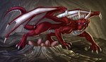 ambiguous_gender claws detailed_background egg feral horn inside nest red_body red_scales scales side_view solo spikes wings conditional_dnp inert-ren mythology crimson dragon mythological_creature mythological_scalie scalie 2012 digital_media_(artwork) digital_painting_(artwork) female_(lore)