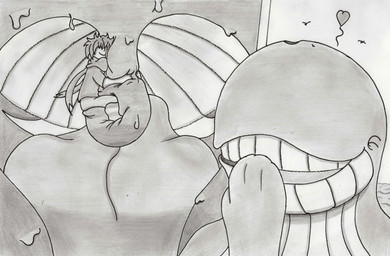anthro anthro_pred blowhole bodily_fluids duo endosoma eyes_closed feral heart_symbol hug human_prey in_mouth safe_vore saliva tongue uvula_play vore coastchiller coasty_(coastchiller) aquatic baleen_whale cetacean human mammal whale 2026 sketch