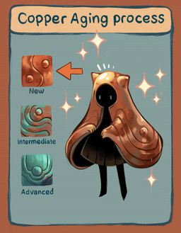 age_progression closed_smile clothed clothing copper_(metal) dress elderly_female female green_hair hair key keyhole keyhole_clothing monster_girl_(genre) mouth_closed not_furry skeleton_key smile solo sparkles text young feefal elemental_creature humanoid mammal metal_creature mineral_fauna animated digital_media_(artwork) english_text slideshow